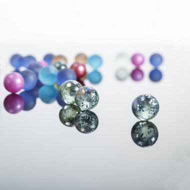 Glass balls frosted and transparent