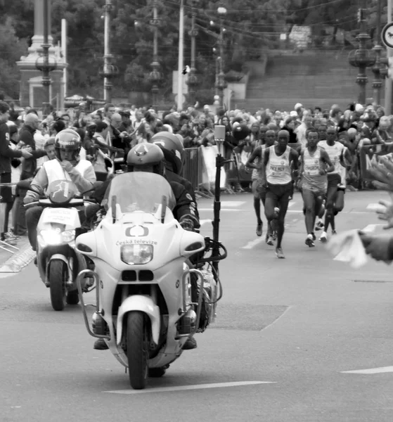 Maratona di Praga 2014 in bianco e nero — Foto Stock