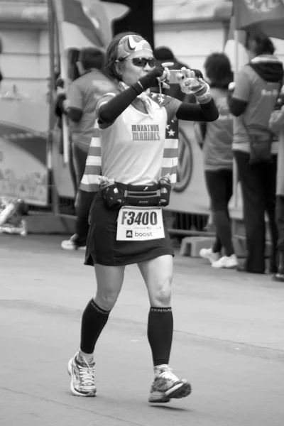 Maratona di Praga 2014 in bianco e nero — Foto Stock