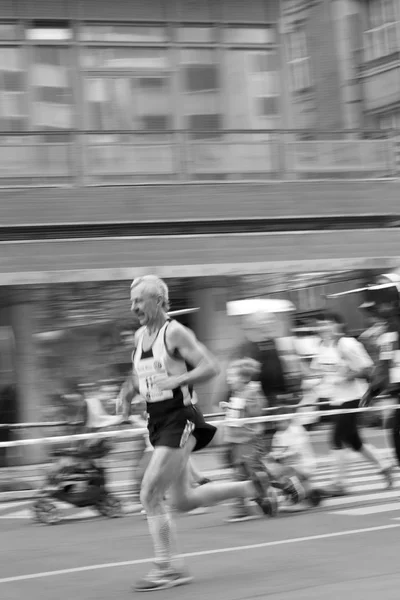 Prague Marathon 2014 in B & W — стоковое фото