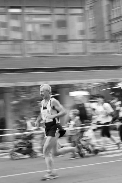 Maratona di Praga 2014 in B & W — Foto Stock