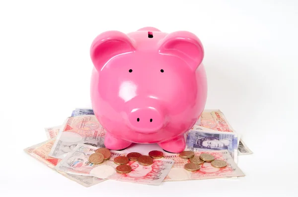 Piggy bank met gbp — Stockfoto