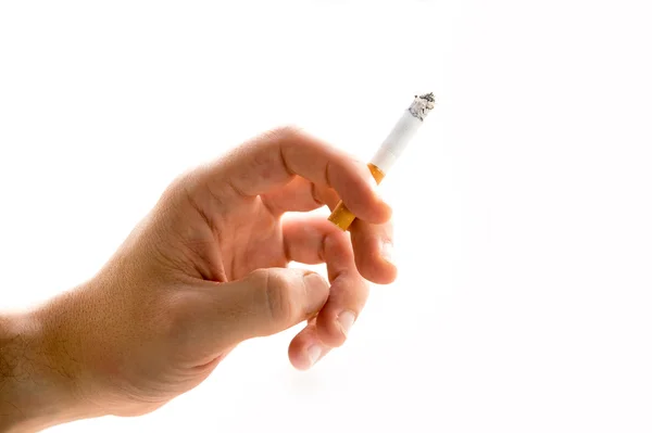 Male Hand Holding Cigarette — Stock Photo, Image