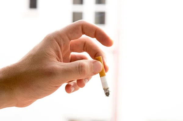 Male Hand Holding Cigarette — Stock Photo, Image