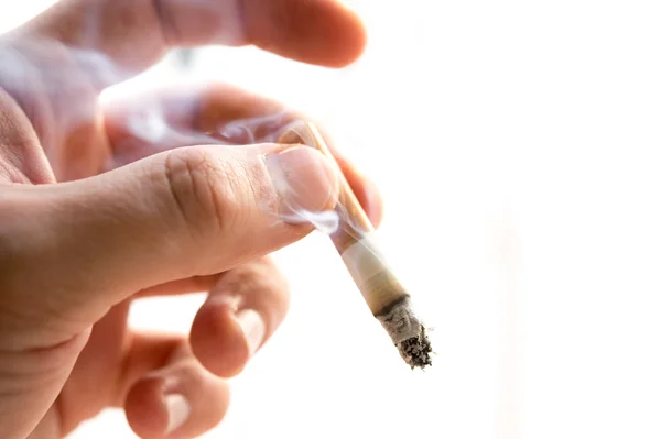 Male Hand Holding Cigarette — Stock Photo, Image