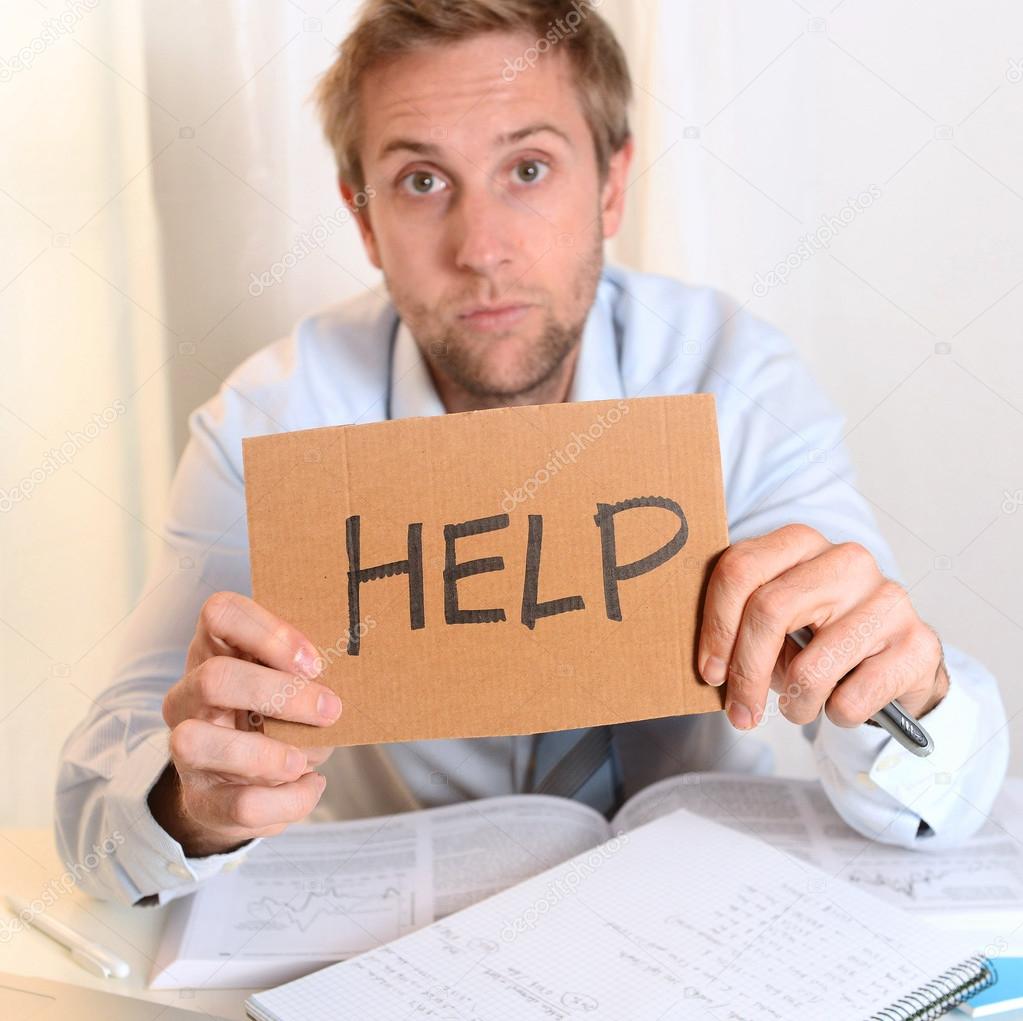 Young Student Overwhelmed asking for Help — Stock Photo © focuspocusltd