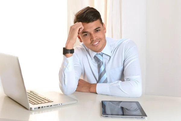 Young good looking happy business Man at work — Stock Photo, Image