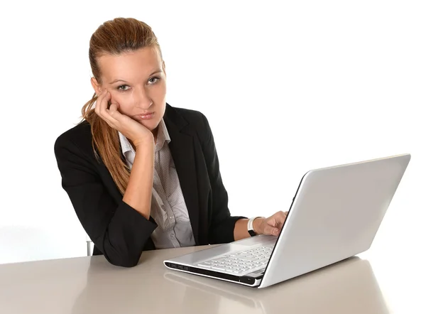 Young Business Woman working frustrated — Stock Photo, Image