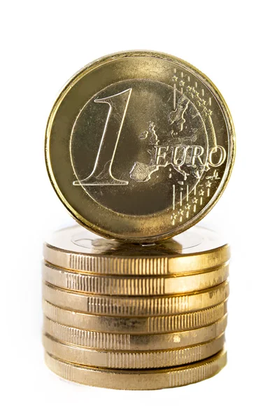 A stack of one Euro coins — Stock Photo, Image