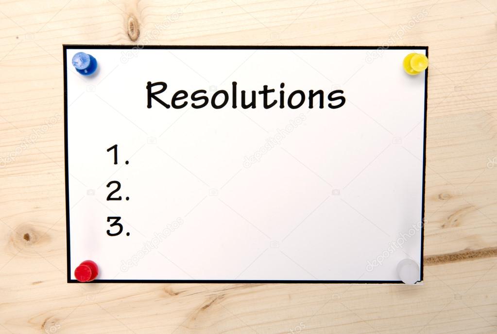 New year Resolutions Note in Blank