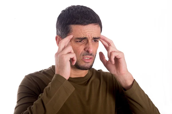 Man worried with a headache — Stock Photo, Image