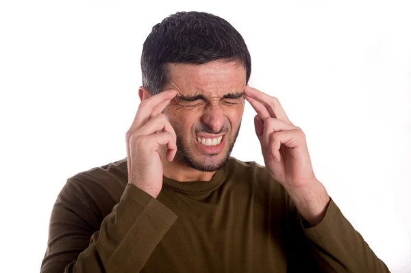 Man worried with a headache — Stock Photo, Image