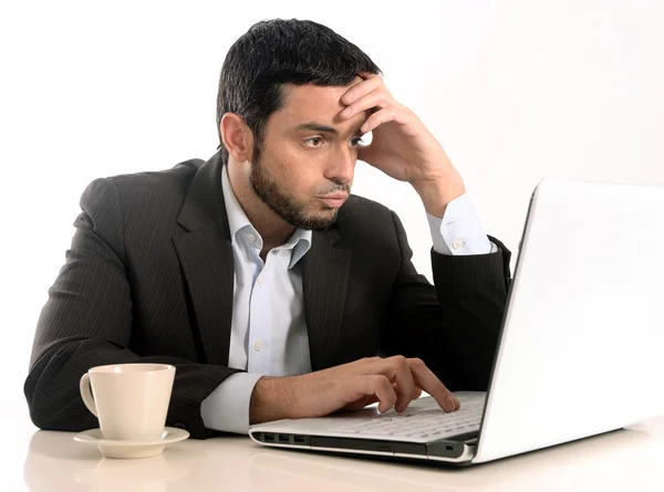 Businessman with Computer overworked Stock Picture