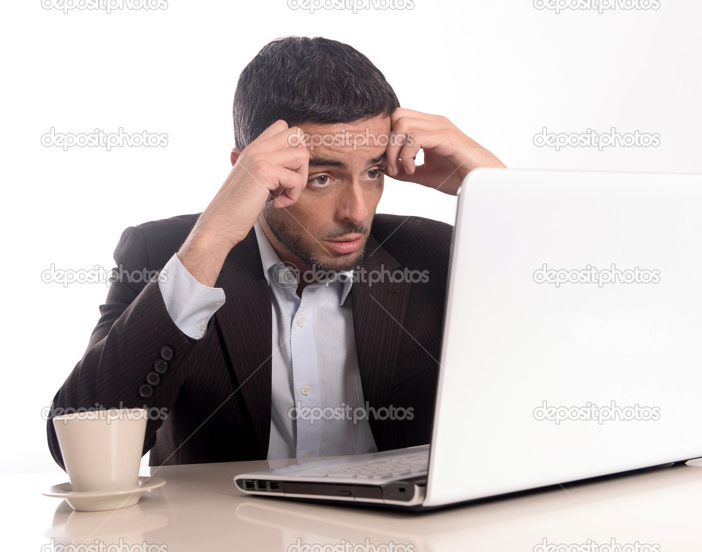 Businessman with Computer overworked