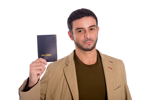 Homme titulaire d'un passeport — Photo