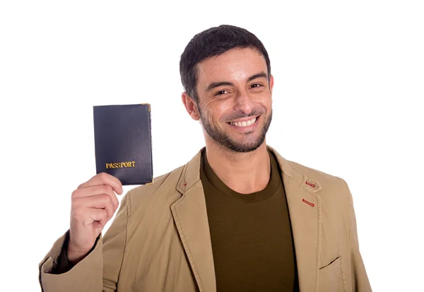 Homme titulaire d'un passeport — Photo