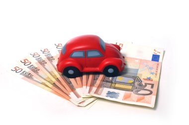 minyatür araba ve euro banknot 01