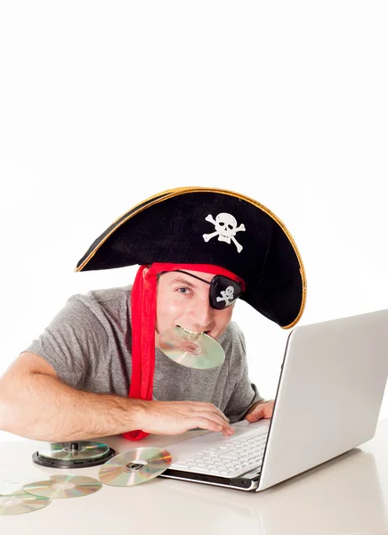 Пират За Ноутбуком Стоковые Фото