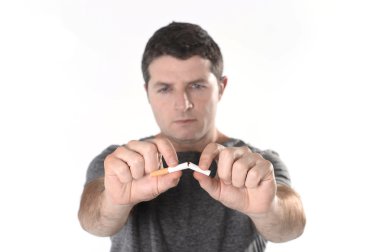 Attractive young man in Quit smoking resolution clipart