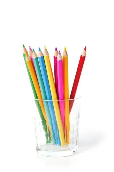 Set of drawing multi colour pencils with copy space — Stock Photo, Image