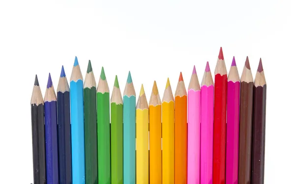 Set of drawing multi colour pencils with copy space — Stock Photo, Image