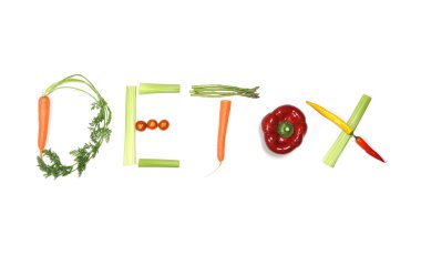 Detoks sebzeler sağlıklı beslenme kavramı içinde yazılı