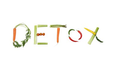 Detoks sebzeler sağlıklı beslenme kavramı içinde yazılı