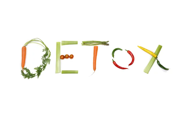 Detox written with vegetables in healthy nutrition concept — Stock Photo, Image