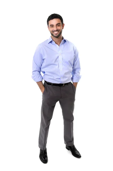 Young attractive business man standing in corporate portrait iso — Stock Photo, Image