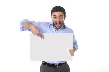 mutlu çekici işadamı boşaltmak gibi boş billboard holding