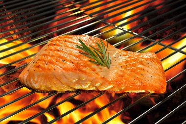 Grilled salmon clipart