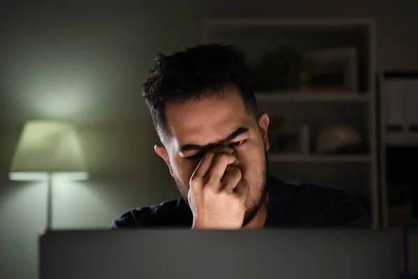 Feeling Stressful Depressed Asian Man Feeling Looking Unhappy Stressed Tired — Stock Photo, Image