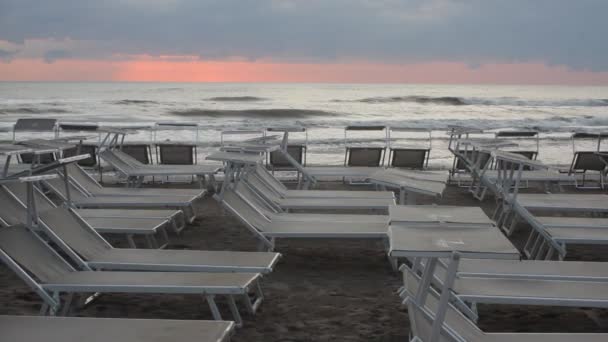 Alba spiaggia Cervia- ITÁLIA — Vídeo de Stock