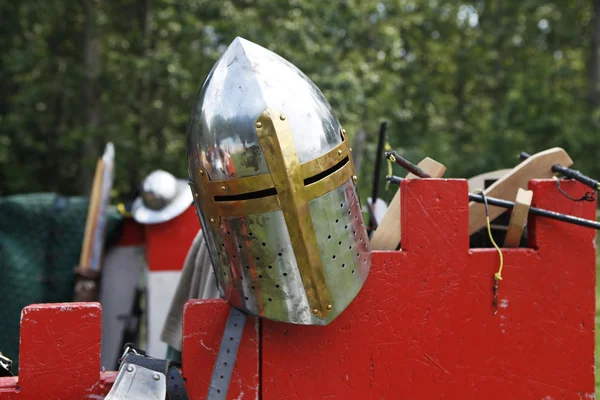 Medieval knights helmet — Stock Photo, Image