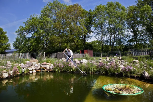 Garden pond artificial — Stock Photo, Image