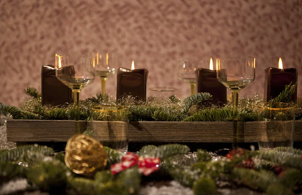 Lugar de Navidad ajuste con velas —  Fotos de Stock