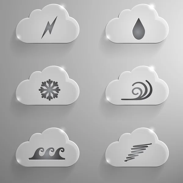 Clouds with Weather Signs — Stock Vector