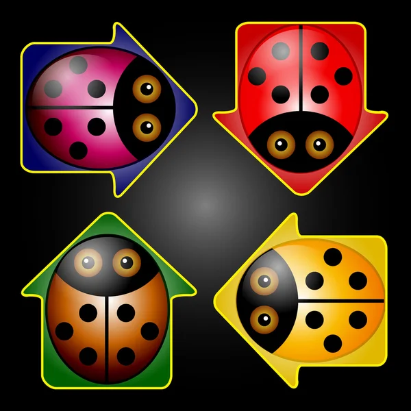 Boutons fléchés LadyBug — Image vectorielle