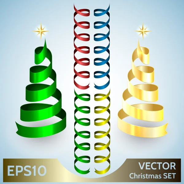 Conjunto vectorial de elementos de diseño navideño — Vector de stock