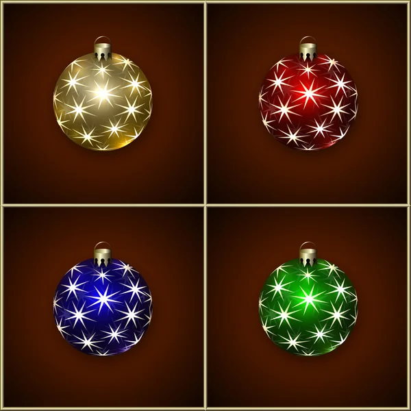 Vectorillustratie van decoratie kerstballen — Stockvector