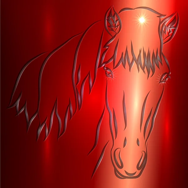 Horse Sketch Vector Greeting Card — Stock Vector