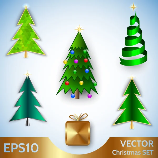 Vector set van kerstbomen — Stockvector