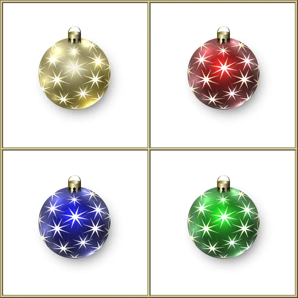 Vector Illustration of Christmas Decoration Balls — Stock Vector