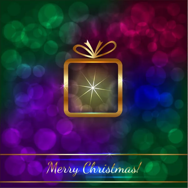 Tarjeta de felicitación de Navidad vectorial con regalo — Archivo Imágenes Vectoriales