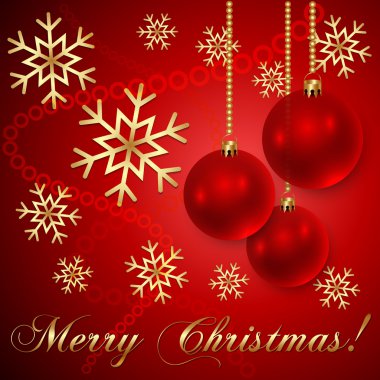 vektör kırmızı kar taneleri ile Noel topları