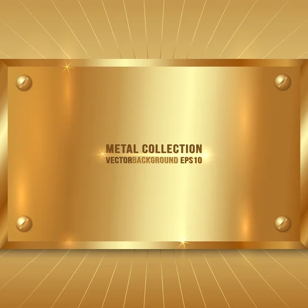 vektör Metalik altın plaka
