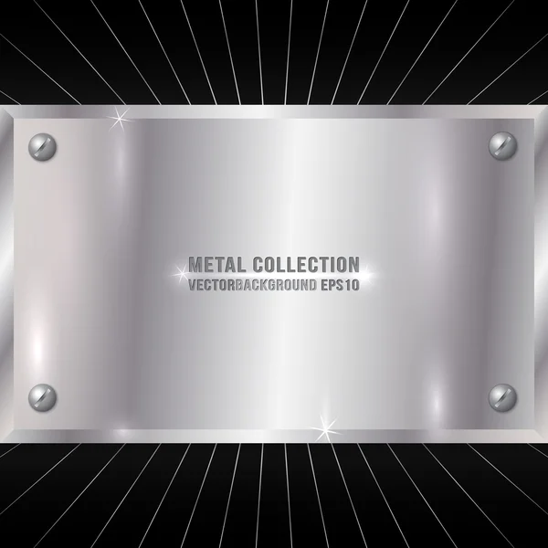 Vektor metallischer Silberteller — Stockvektor