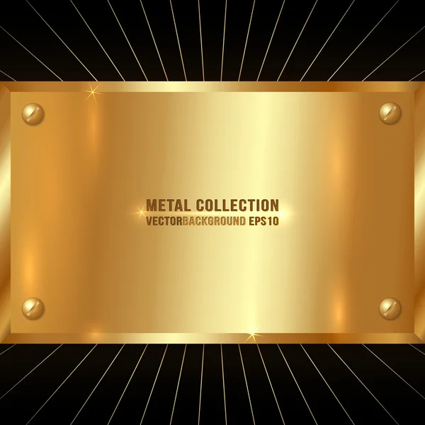 Vector Metallic Golden Plate — Stock Vector