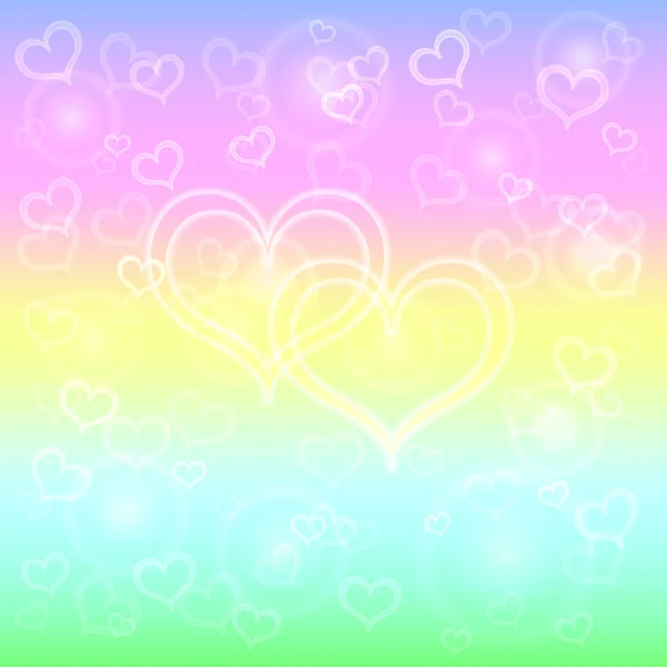 Vector abstract pastel background with hearts — Stock Vector