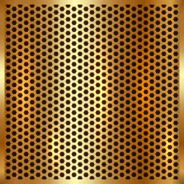 Vecteur métallique fond de cellule d'or — Image vectorielle